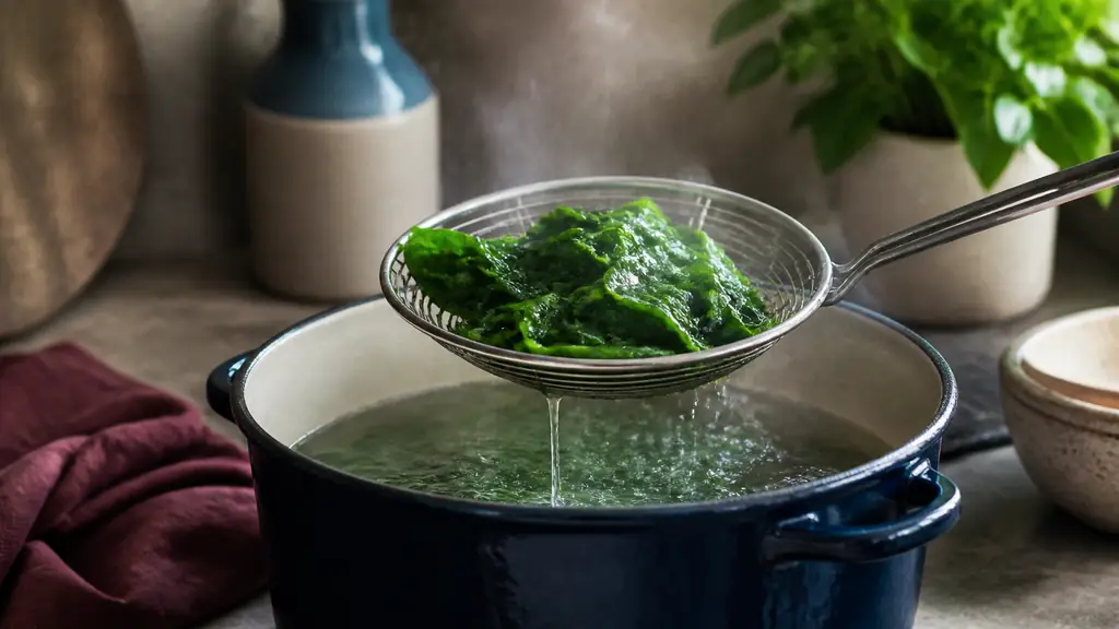 Temps de cuisson épinards frais à l’eau : 5 minutes pour une texture parfaite